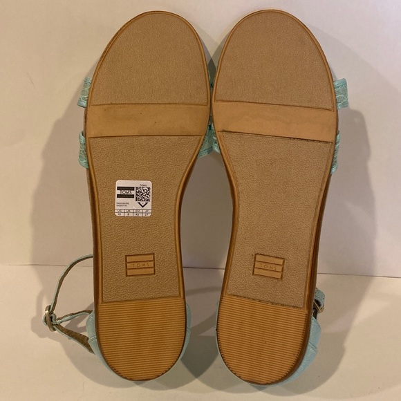 Toms Correa Light Blue Lace Ankle Strap Sandals Size 10 - Picture 7 of 12